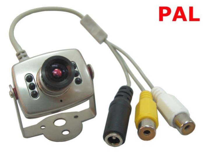Wired Mini Color Day Night 6 IR LED CCTV Spy Camera-PAL