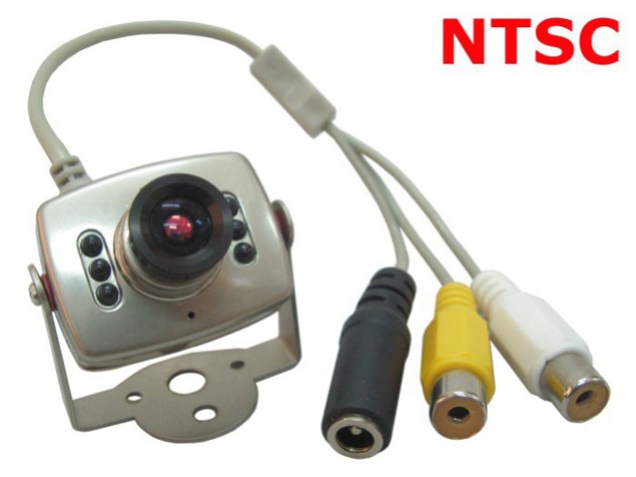 Wired Color Day Night 6 IR LED CCTV Spy Camera - NTSC