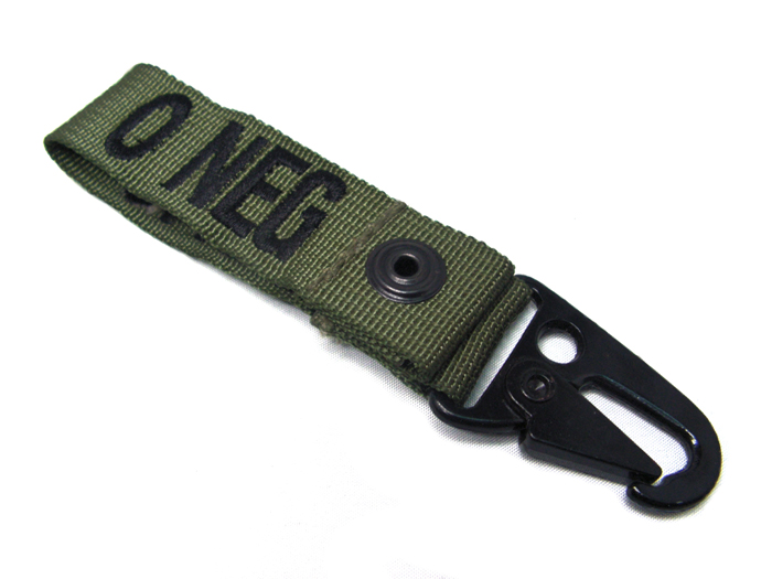 O NEG FSBE Molle Blood Type Identification Strap Tag OD