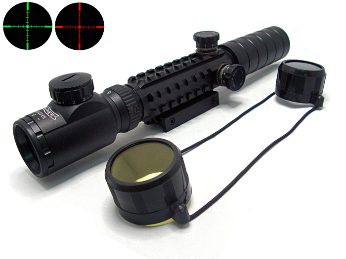 3-9x32 RG Mil-Dot Walther Style Tri-Rails Riflescope BK