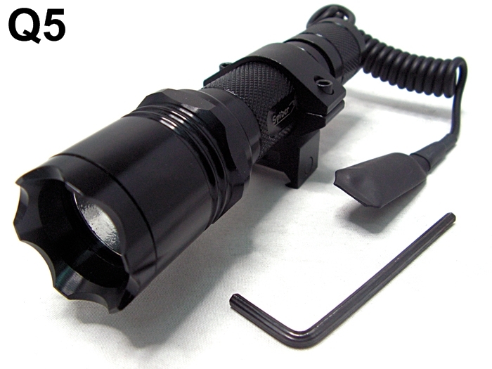 Spiderfire Q5 Momentary-On/ON Switch Flashlight w/Mount