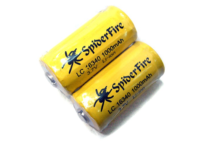 Spiderfire CR123A/LC 16340 3.7V Rechargeable Battery*2