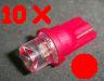 10x T10 161 168 194 W5W INVERTED LED Red Wedge Bulbs