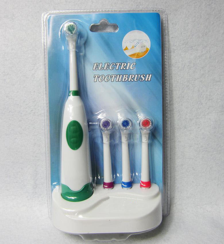 Electric Spin Toothbrush Teeth Gum Massager Battery Operated +4 Brush
